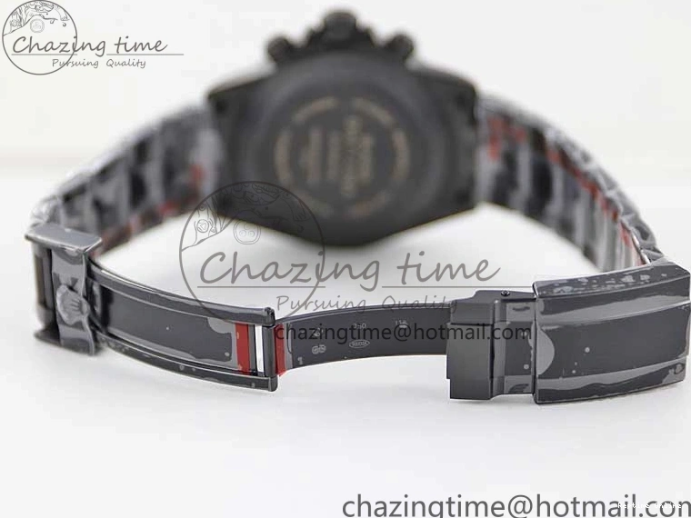 0223 Daytona All Black PVD TWF Best Edition Purple Diamonds Bezel Black Dial on PVD Bracelet SA Lightweight 2446